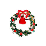 Maxbell Elegant Christmas Brooch Pins Lapel Brooch for Clothes suits Decoration Wreath Wind Chime