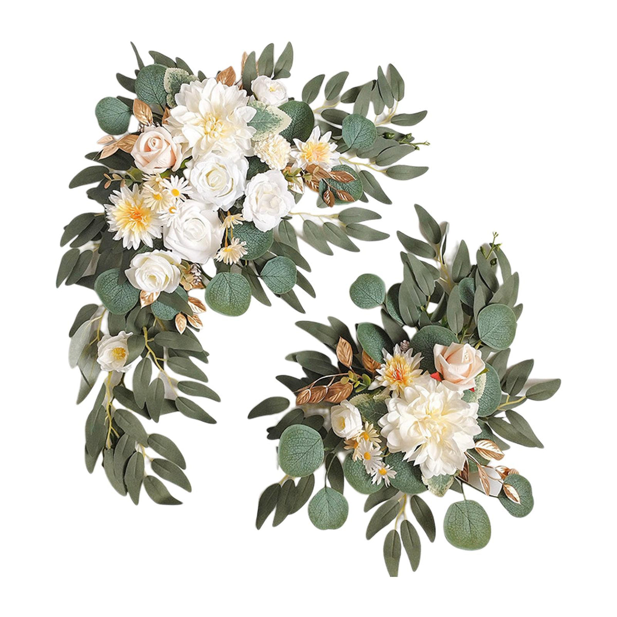 Maxbell 2x DIY Ornament Artificial Wreath Simulation Garland for Holiday Decorated style C