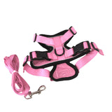 Maxbell Cat Puppy Harness and Leash Set Easily Control Padded Mesh Vest Pink S