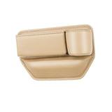 Maxbell Car Seat Gap Filler Seat Gap Pocket with Cup Holder Center Console Organizer Co Pilot Seat Beige