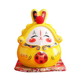 Maxbell Chinese Rabbit Bunny Statue Piggy Bank Lovely Dashboard Decor Office Yellow