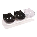 Maxbell Raised Cat Bowls Durable Cat Food and Water Bowl for Indoor Cats Puppy 2 Black Clear