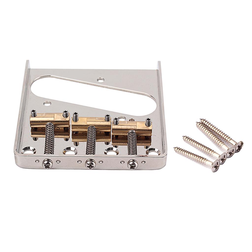 Maxbell Vintage Style Fixed Electric Guitar Bridge With Brass Saddles TL Bridge