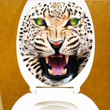 Max Maxb Creative 3D Toilet Stickers Bathroom Decorative Decals Green-eyed Leopard