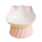 Maxbell Cat Bowl Tilted Dispenser Anti Slip Raised Cat Dishes for Travel Puppy Pink