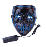 Maxbell Halloween Skull Mask Led Costume Mask EL Wire Light Up Mask Blue