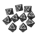 Maxbell 10Pcs 15mm Dices Acrylic Party Game Dices 8 Sided Dices Set for Party KTV White