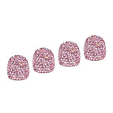 Max 4Pcs/Lot Rhinestone Car Tire Valve Caps Diamond Shining Dustproof Caps Pink
