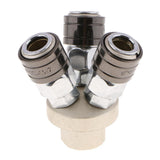 Max Air Compressor Connector Quick Joint Fitting 12mm Diameter f/Machinery 3 Way