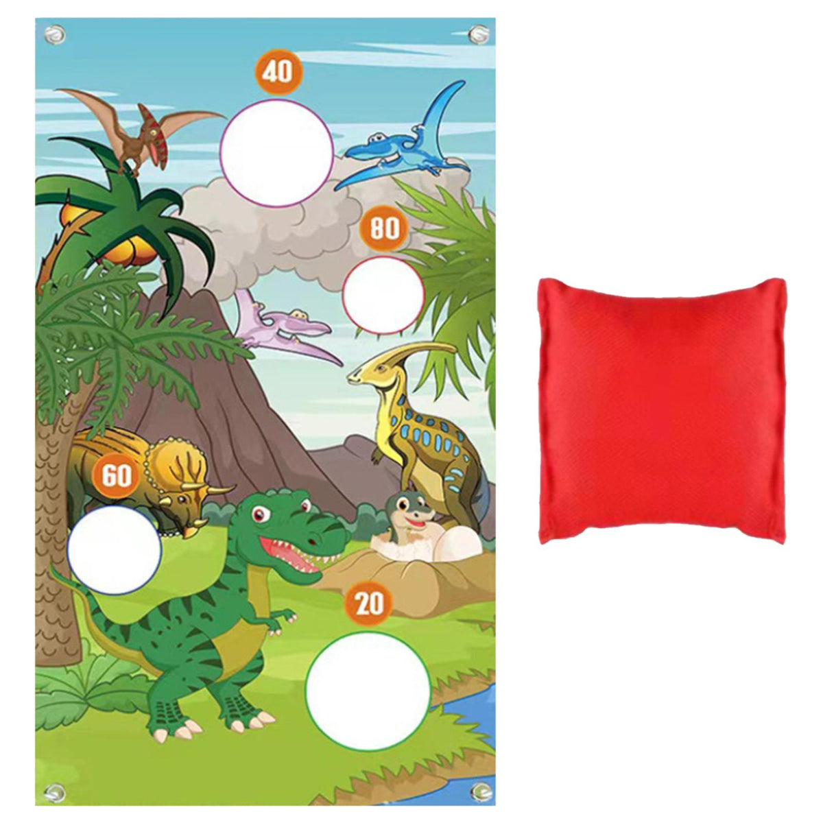 Maxbell Dinosaur Throwing Game Banner Kit Camping Game for Indoor Gifts