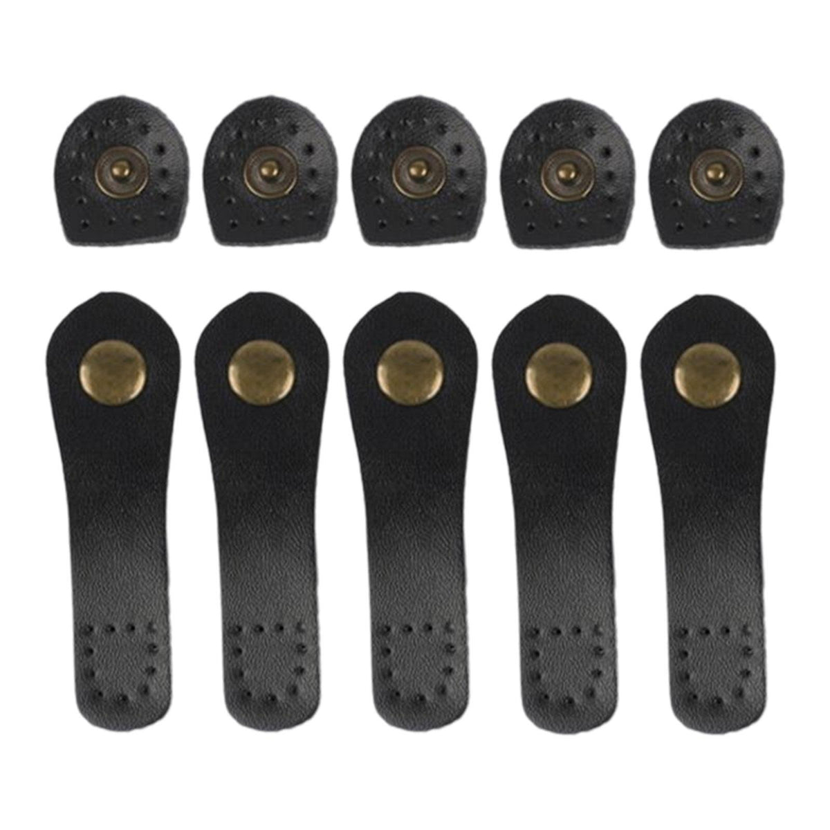 Maxbell 5 Pieces PU Leather Bag Buckle Pre Punched Holes Bags Hasp Clasp Buckles Black