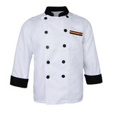 Men Women Long Sleeve Chef Apparel Chef Jacket Coat Cook Uniform White M