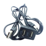 Max 1.5M Car Vehicle Universal Dual USB Audio Dashboard Mounted Extension Cable
