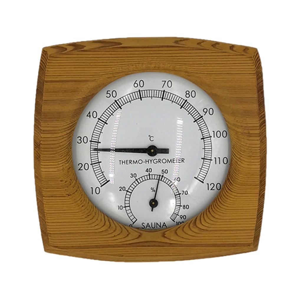 Max Wooden Sauna Room Thermometer and Hygrometer Wood