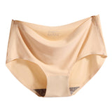 Women Breathable Panties Mid Waist Causal Underwear Knickers Lingerie Beige