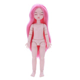 Maxbell Lovely 28cm Girl Doll Nude Body Part Rose Pink Straight Hair Central Parting