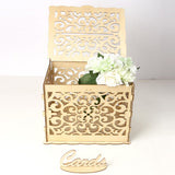 Max Hollow Out Wooden Wedding Card Box DIY Holiday Party Supplies Ornaments I