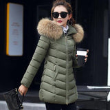 Maxbell Women Mid-Length Down Coat Collar Hood Ultralight Quilted Jacket Outwear XL