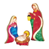 Maxbell Maxbell Holy Family Statue Stakes Garden Nativity Scene Figurine Set for Lawn Patio Style C