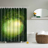 Maxbell Bathroom Shower Sheer Waterproof Polyester Curtain Panel w/12 Hooks Dreamland