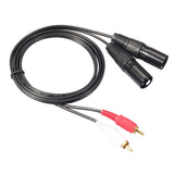 Max Maxb Dual RCA to XLR Male Cable Phono Plug Stereo Audio Connection Microphone