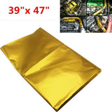 Maxbell Car 39"x47" Self Adhesive Reflect Gold Heat Wrap Barrier For Thermal Exhaust