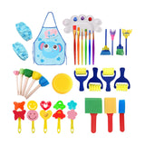 Maxbell 32x Kids Painting Brushes Set Washable Sponge Paint Brush Set Children Gifts Blue