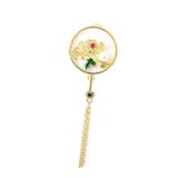 Maxbell Chic Brooch Pin Metal Durable with Tassel Brooches for Girls Boys Lapel Gift Chrysanthemum