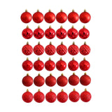 Maxbell 36x Christmas Balls Ornaments Hanging Pendants Decorative Bauble for Wreath Red
