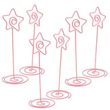 Max 6 Pack Tall Table Number Cards Photo Holder Paper Menu Clips, (Pink) Brids
