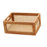 Maxbell Wood Storage Basket Decorative Home Organization for Closet Sundry Household 35cmx24cmx15cm