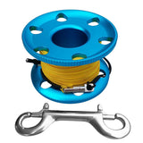 Maxbell Alloy Scuba Diving Finger Spool Reel with Line &Double Ended Hook Blue-20m