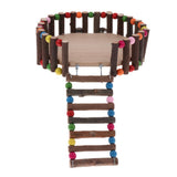 Maxbell Small Animal Wooden Platform Climbing Ladder Kits for Hamster Rat Round L