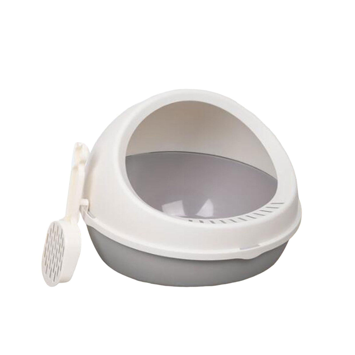 Maxbell Semi Enclosed Cat Litter Box Durable Cat Potty Toilet for Kitty Bunny Kitten
