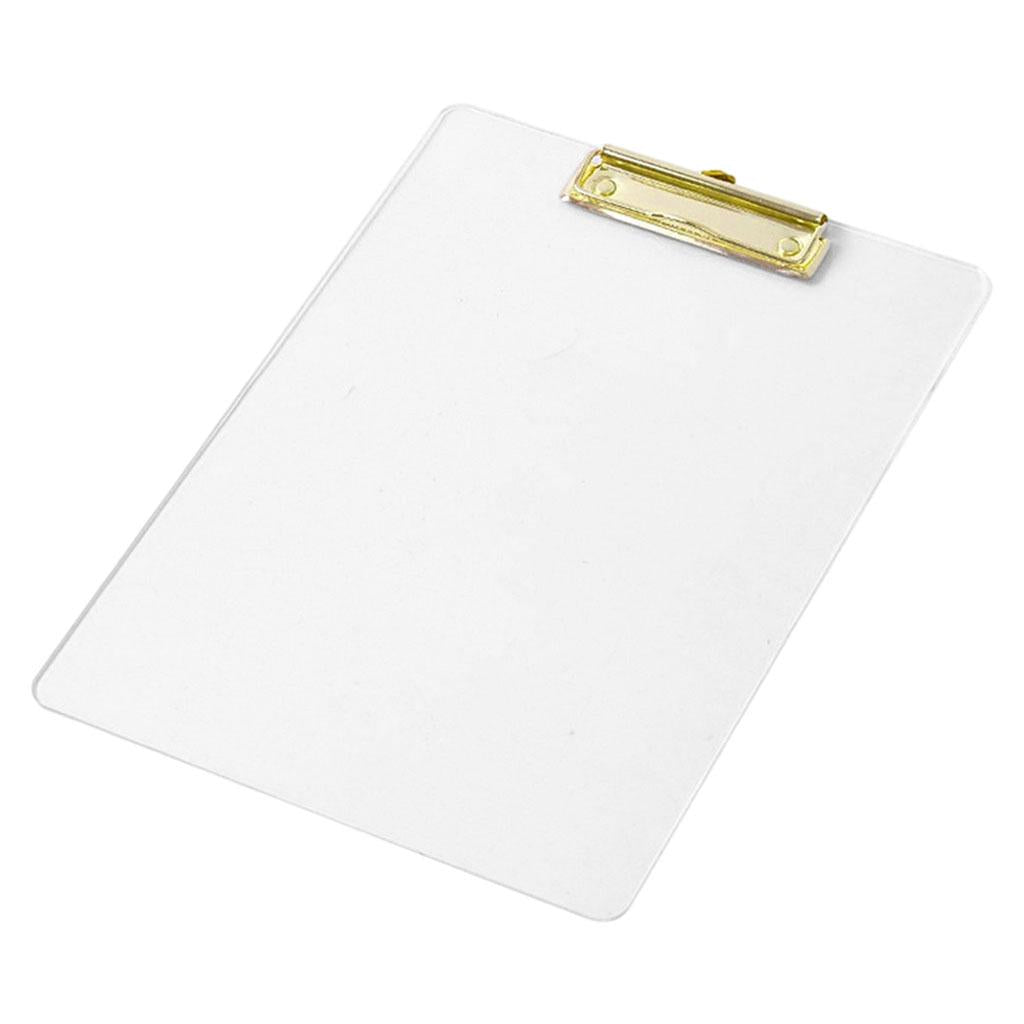 Maxbell Portable Clipboard A4 Multifunctional Stationery for Memo A4 Paper Notes Transparent Gold