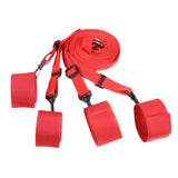 Maxbell Adjustable Handcuff &Foot Ankle cuff Restraint Kit for Couple Cosplay Red