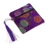 Max Guzheng Nail Tape Storage Bag Silk Brocade Jewelry Pouch Bag Purse Purple