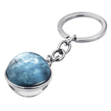 Maxbell Metal Gem Cabochon Keychain Split Rings Fashion Keyring Key Chain Decors J