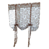 Max Jacquard Polyester Roman Window Curtain Sheer Voile #3 Coffee 120x160cm