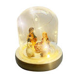 Maxbell Nativity Scene with LED Lights Birth of Jesus Manger Miniatures for Desktop