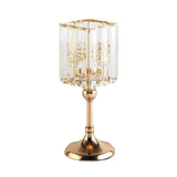 Maxbell Modern Crystal Candle Holder Candlestick Elegant for Tabletop Holiday Decor S 11cmx11cmx26cm