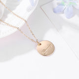 Maxbell Round Disc Tag Pendant Vintage Carving Pattern Clavicle Necklace Arrow