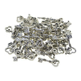 Maxbell 50pcs Cat Paw Pendants Peace Love Heart Diamond Hanging Decor double heart