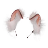 Maxbell Animal Ears Headband Furry Fox Ears Costume Dressing up for Lolita Cosplay Creamy White
