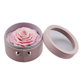 Max Finished Preserved Flower Round Hollow-out Leather Gift Box Pink