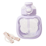 Maxbell Water Bottle with Straw 1L Cute bear with Straw for Office Outdoor Sport violet