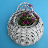 Max Maxb Flower Basket Green Vine Pot Hanging Plant Basket White Birdnest Set