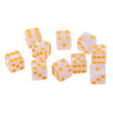 Max 10Piece Six Sided D6 Dice Square Dotted for Dungeons and Dragons Toys White