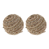 Maxbell 2pcs Bite Resistant Rattan Straw Woven Ball for Hamsters Rabbits AN-03