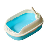 Maxbell Cat Litter Box Kitten Toilet Pet Litter Tray Bedpan Cat Litter Container Blue